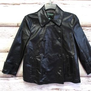 Ralph Lauren Women S Peacoat 3/4 Sleeve Faux Leath